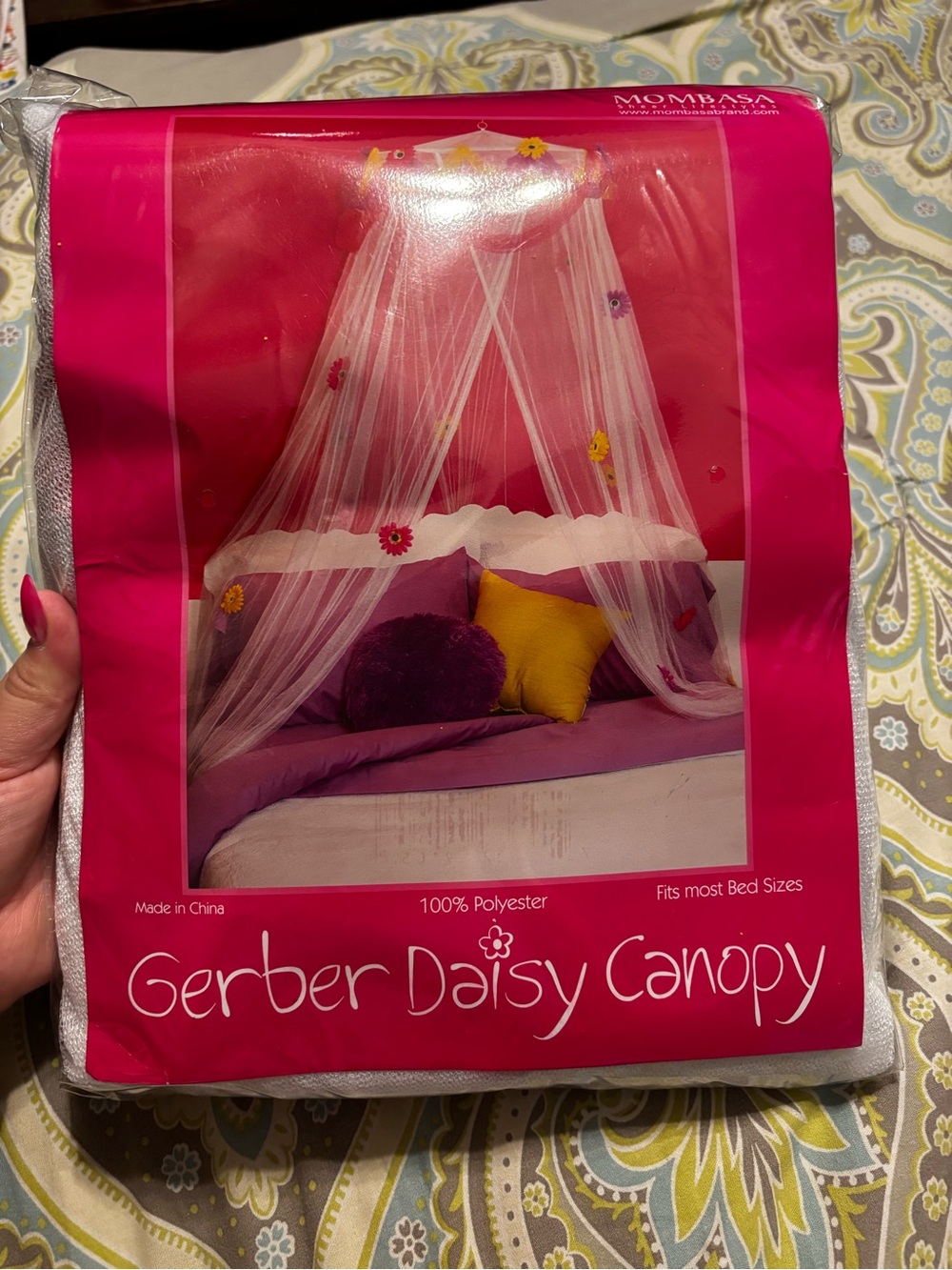 Gerber White Sheer Canopy with Pastel Floral Accents